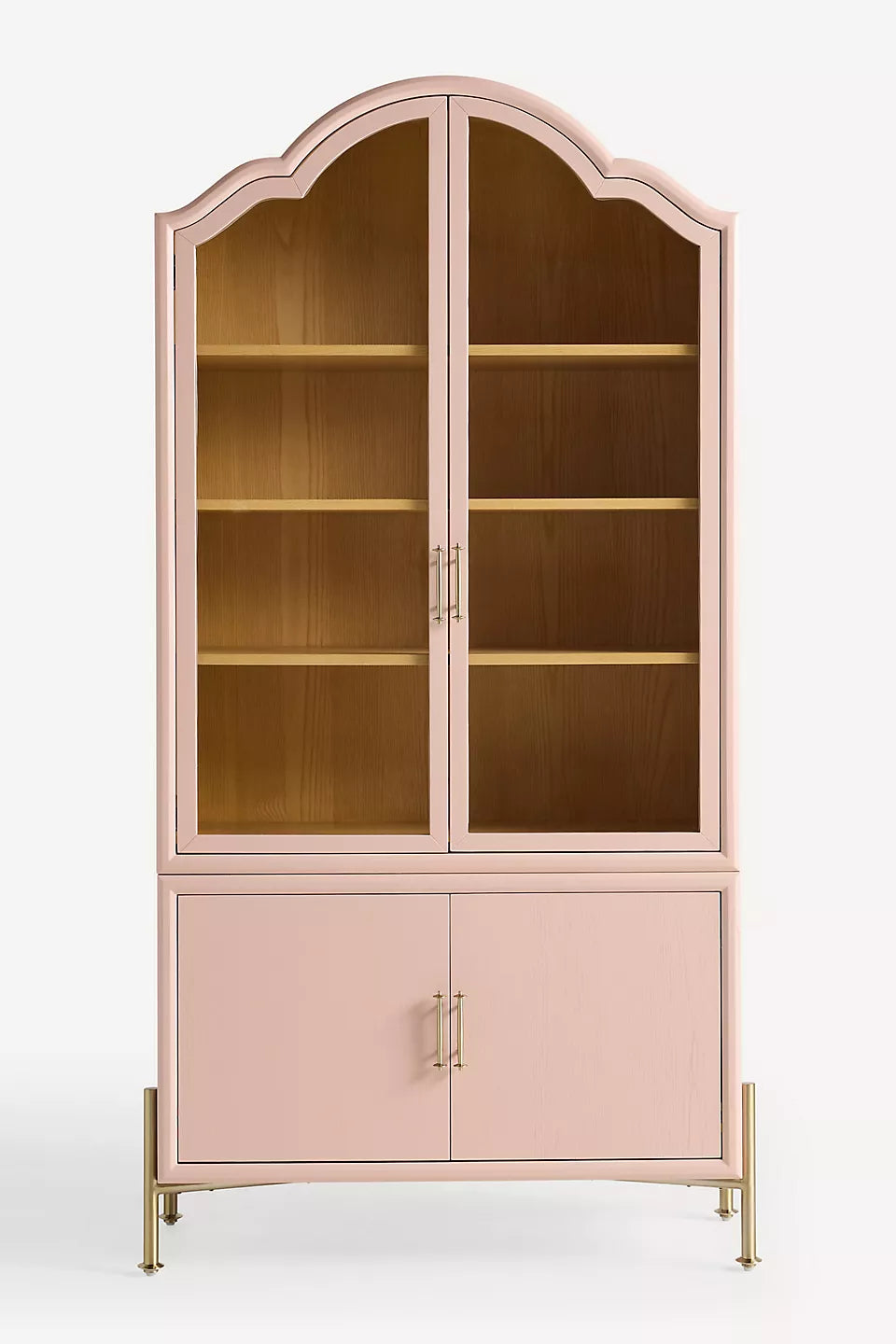 Livia 78" Glass & Wood Storage Hutch