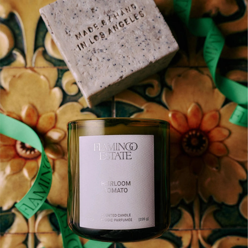 Bestsellers Set - Heirloom Tomato Candle & Exfoliating Peppermint Soap Brick