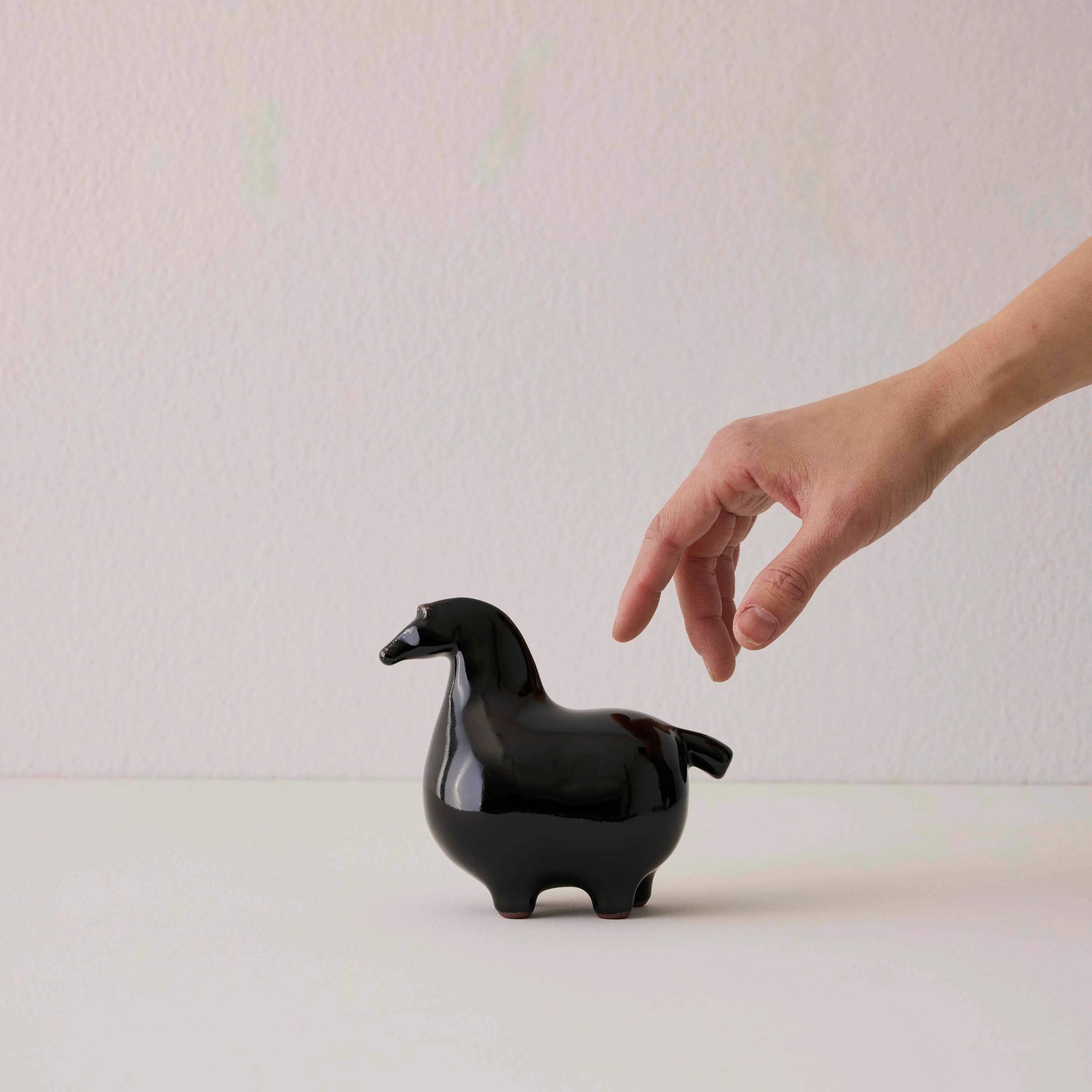 Ceramic Horse Figurine - Glazed